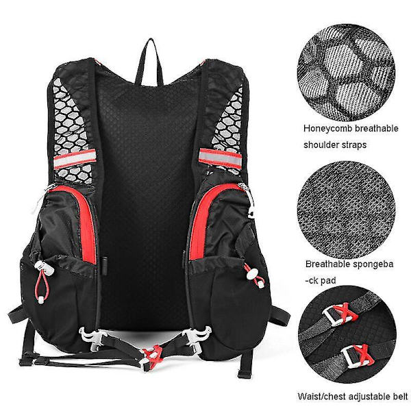 5l Running Backpack,men Women Jogging Running Hydration Backpack,outdoor Marathon Water Bag Black