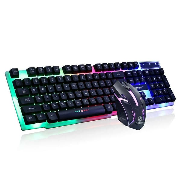 Gaming Keyboard And Mouse Set Rgb Led Usb Mechanical Pc Laptop Mac