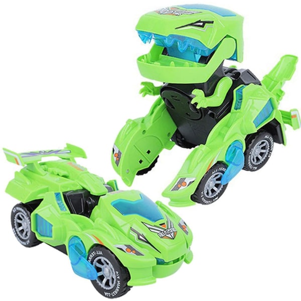Transforming Dinosaur Toy, 2 In 1 Automatic Dinosaur Transformer Toy Green
