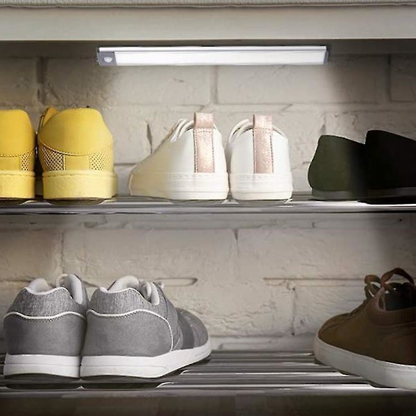 2 Pak Underskab Belysning Bevægelsessensor Skabslys Trådløs positive white light Silver 20 cm