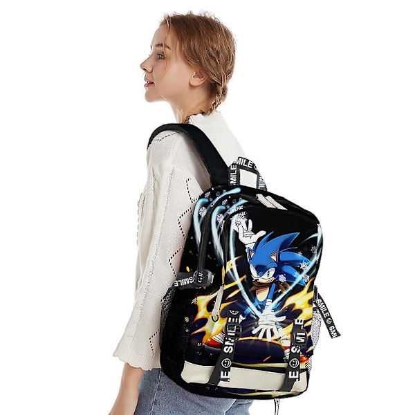 Sonic backpack 3D digital color printing travel outing student classroom school bag hedgehog backpack D