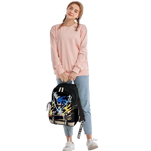 Sonic backpack 3D digital color printing travel outing student classroom school bag hedgehog backpack D