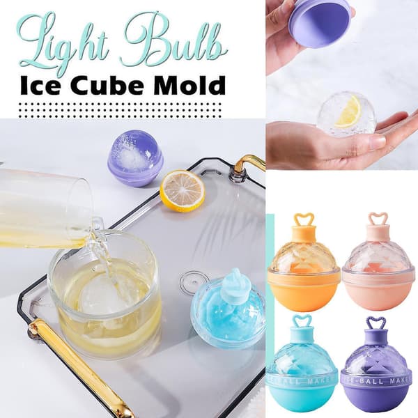 Light Bulbs Ice Mold Ice Ball Maker Diy Drink Whiskey Ice Mold Silicone Purple2