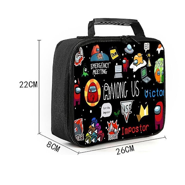 Among Us Schoolbag Three-piece Set 16 Inch Round Front Pocket Backpack Space Wolf Kill Style 23