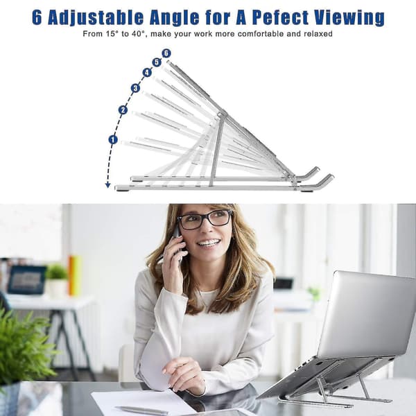 Laptop Stand,height Adjustable Heat Dissipation Desktop Stand,foldable Anti-slip Computer Holder