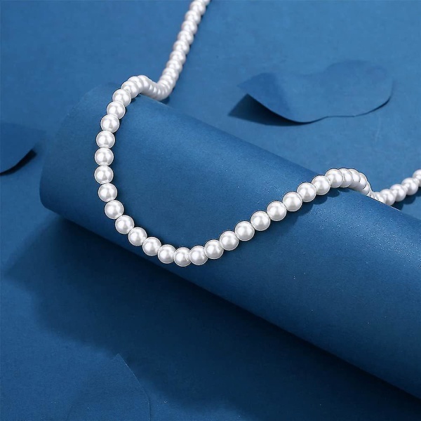 Pearl Necklace Men Simple Handmade Strand Bead Necklace 2022 New Trend 45cm