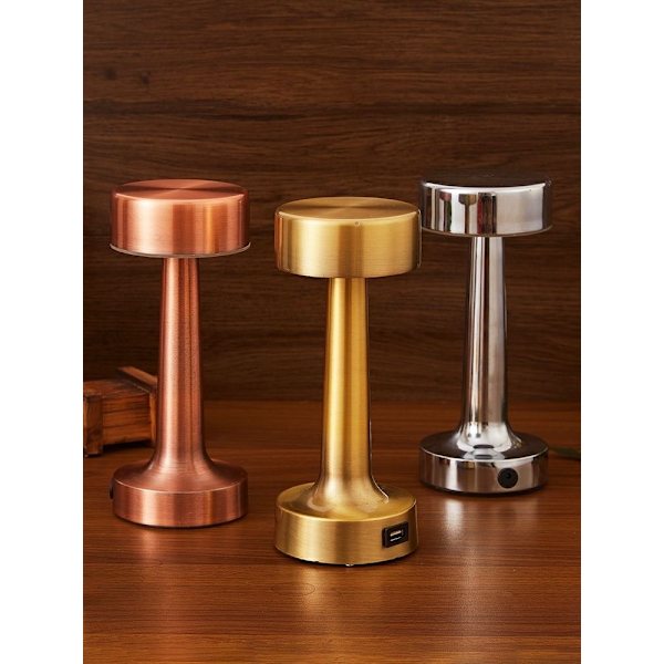 led retro bar table lamp charging bedside KTV outdoor coffee restaurant desktop atmosphere night light clear bar table lamp golden-23
