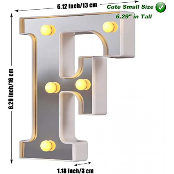 LED Marquee Bogstav Lys 26 Alfabet Lysende Bogstaver Skilt Perfekt Til Natlys Bryllup Fødselsdagsfest Julelampe Hjemmebar Dekoration B09 F