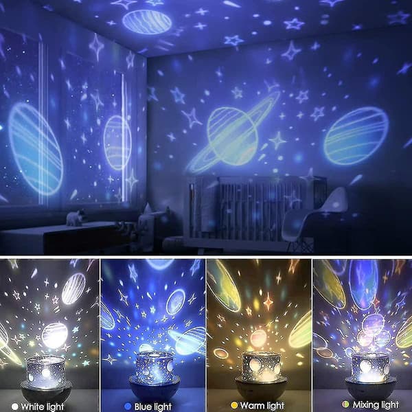 Baby Projector Night Light, Led Child Night Light Musical Light Lamp 360  Rotation