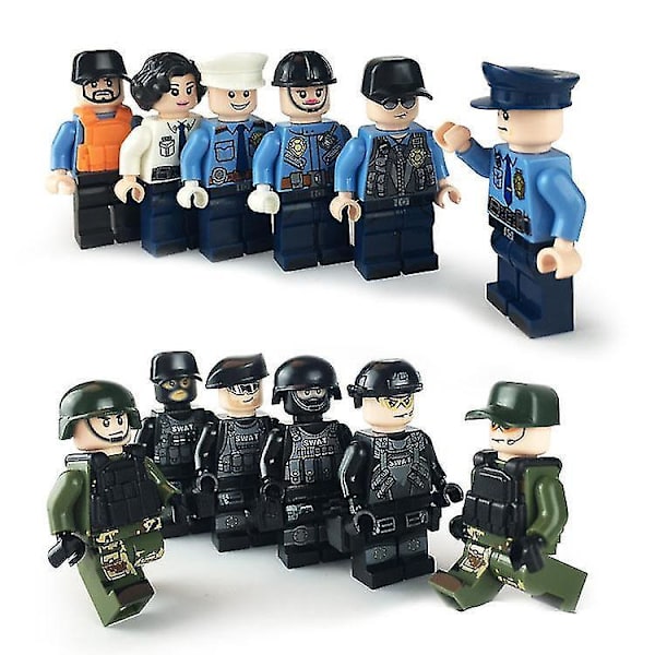 Military Police Building Blocks Minifigure Small Particles Assembled Doll Children's Boys Toy Set