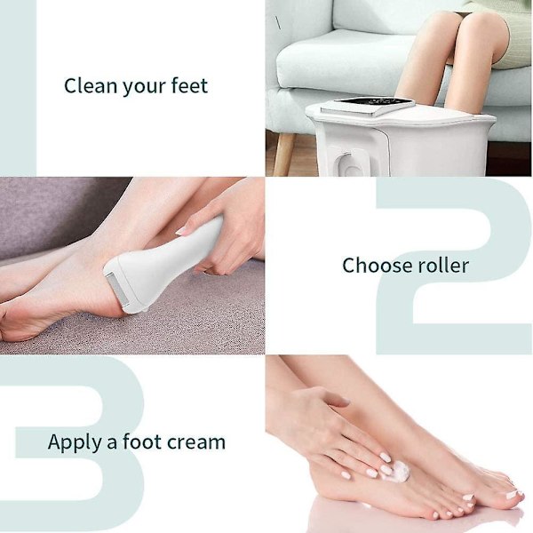Electric Callus Remover Electric Pedicure Foot Sharpener Hard Skin Remover Ipx7 Waterproof Pedicure With 3 Thick Roller Head And Foot Files
