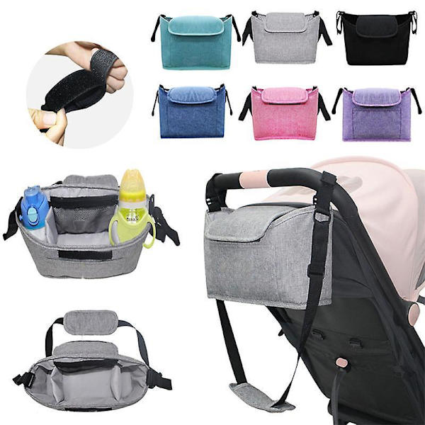 Baby Stroller Organizer Stroller Accessories Bag Large Space For All Strollers Black