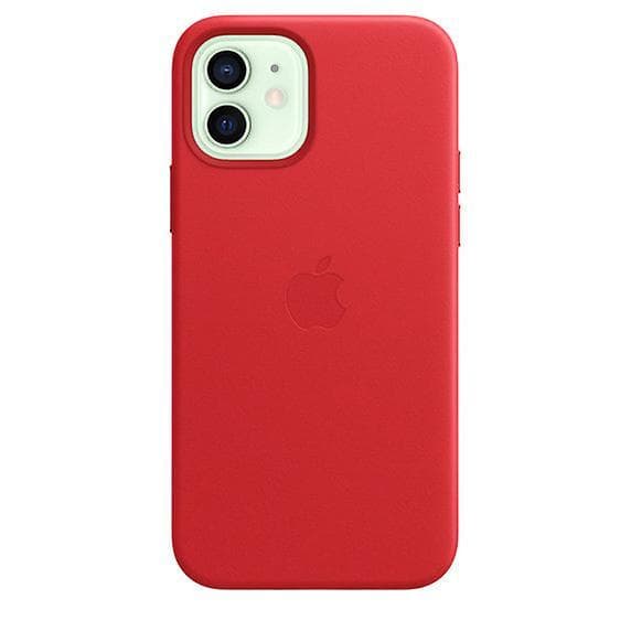 Læder Telefon Cover Til Iphone 12/12 Pro Læder Cover Med Magsafe Red