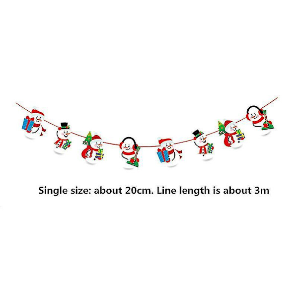 3/4/5 Pieces Christmas Banners Flags Paper Hanging Bunting Garl 4 5PCS
