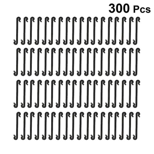 300pcs Vegetable Grafting Clip Plastic Grape Vines Fastener Garden Plants Tied Buckle For Vegetable Stems Grape Vines Black