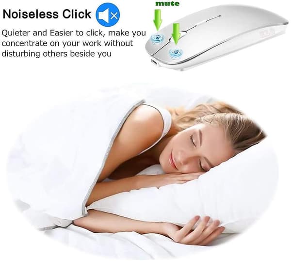 Oppladbar Bluetooth Trådløs Mus For Macbook/macbook Air/pro/ipad Silver