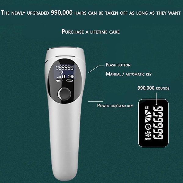Professionel smertefri IPL epilator til kvinder Permanent pulserende lysenhed Laser epilator maskine Ansigt Krop Kvinde Hårfjerning Rose Red