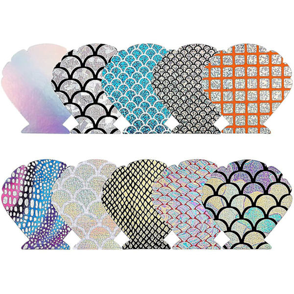Nippel Cover Sæt til Kvinder, Paillet Nippel Pads Skal / Stren / Blomst Brystmærkat Nippel Cover 10 Pairs of Shells