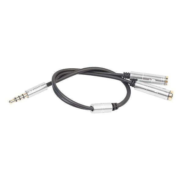 3.5mm Earphone Mic Audio Splitter Aux Extension Adapter Cable For Pc Microphone Blue