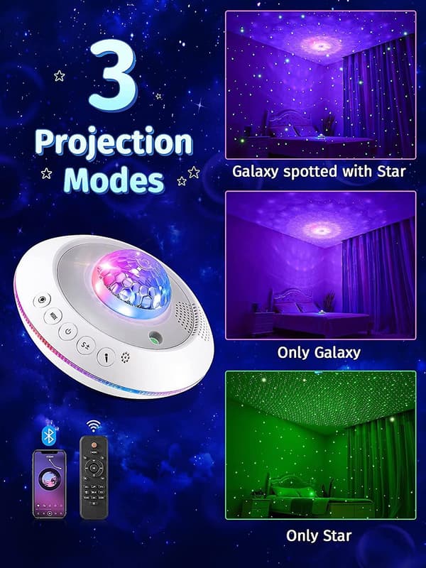 Star Projector Galaxy Light, Bluetooth Music Night Light Galaxy Light Projector For Bedroom, 41 Lights Starlight Projector Star Light B091-934