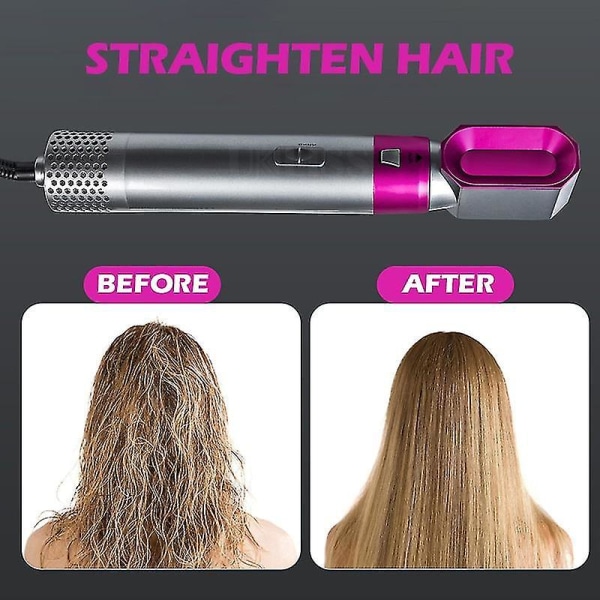 5 In 1 Hair Electric Hair Styler Hair Dryers Curler Straighteners Blow Dryer Brush Dry Set Rose AU