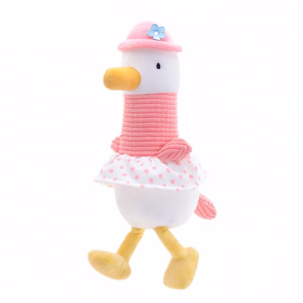 Cartoon Seagull Plush Doll Backpack Pendant 16cm Pink and white
