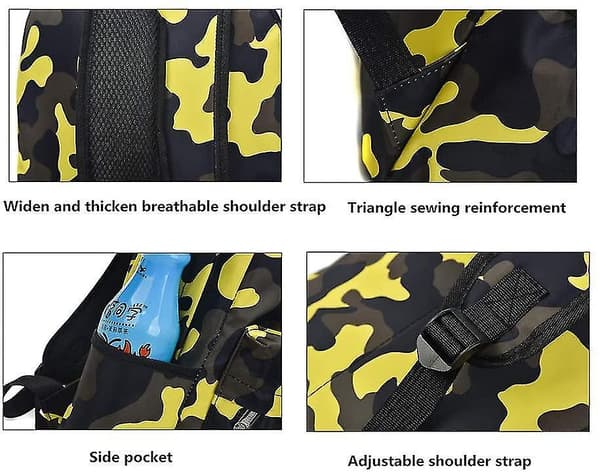 Camouflage Børne Skoletaske Primær Skoletaske Rygsæk Til Piger Drenge -blå Stor