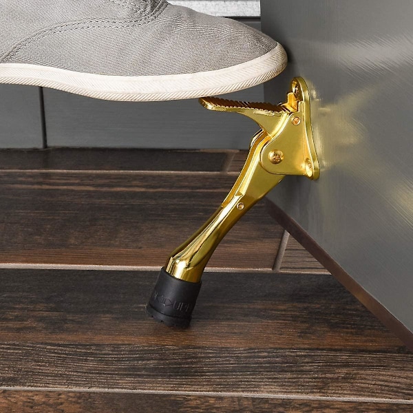 2 stk. 10 cm sparkdørstopper, satengnikkel Gold