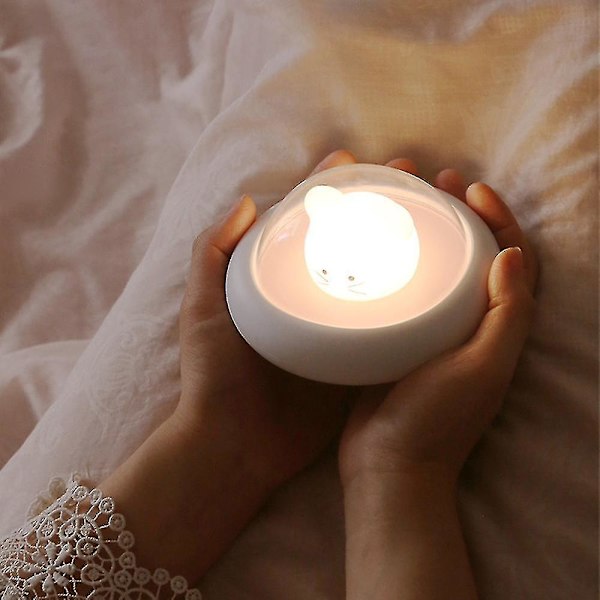 Ufo Space Mouse Led Night Light Usb Bedside Sleeping Lamp Rechargeable Pink