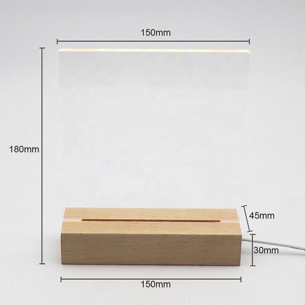 Led Acrylic Diy Message Night Light Desktop Luminous Memo Note Board warm light