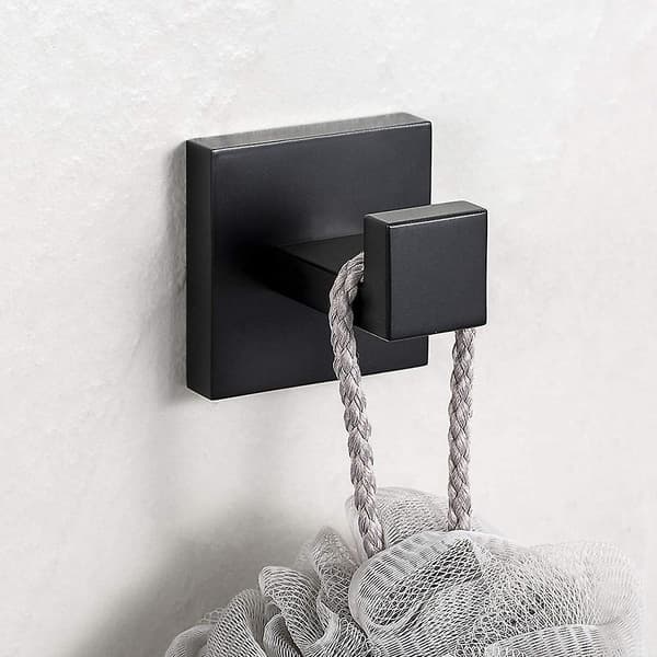 Bathroom Square Towel Hook High-end Matte Black Finish Coat Hat Hook Black