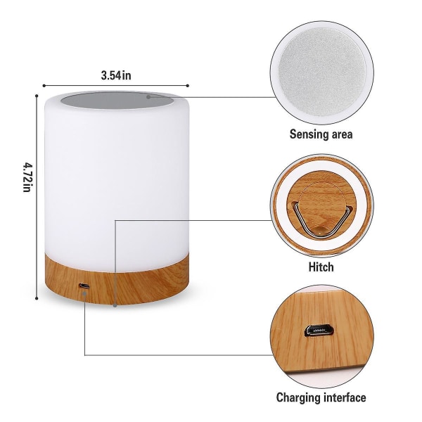 Dimmable Led Colorful Rechargeable Table Lamp Atmosphere Light With 6 Color Changing