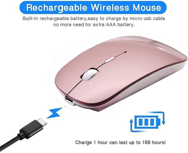 Genopladelig Bluetooth Trådløs Mus Til Macbook/macbook Air/pro/ipad Rose Gold