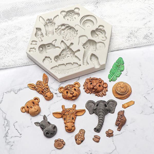 Skogsdyr Fondantformer Zoo Dyreformer Silikon Bakeformer B1