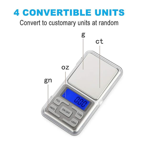 Digital Pocket Scale 500g 0.01g Multifunctional Mini Food Scale, Jewelry Scale, Tare Function, For Kitchen, Cafe