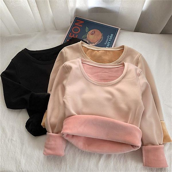 Plush Thick Thermal Underwear Bottoming Shirt For Women  Winter Thermal Underwear Women