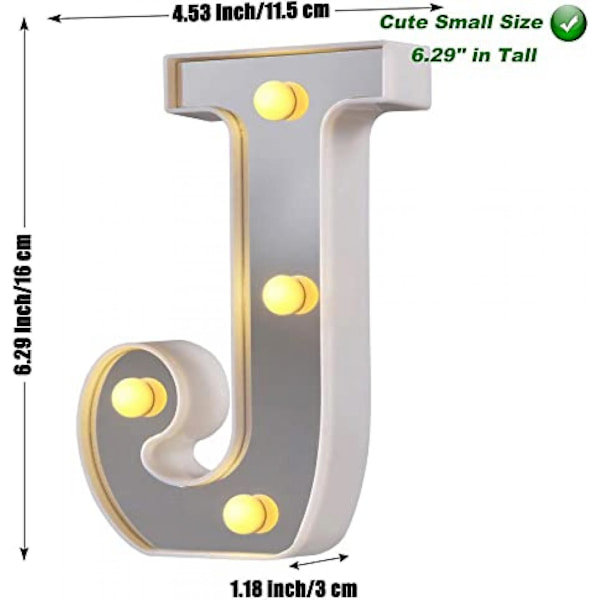 LED Marquee Bogstav Lys 26 Alfabet Lysende Bogstaver Skilt Perfekt Til Natlys Bryllup Fødselsdagsfest Julelampe Hjemmebar Dekoration B09 J