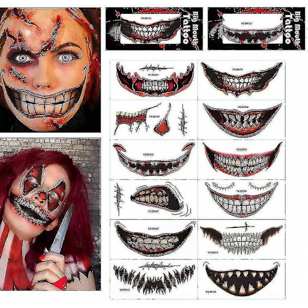 Halloween-pilailumeikki väliaikainen tatuointi 8
