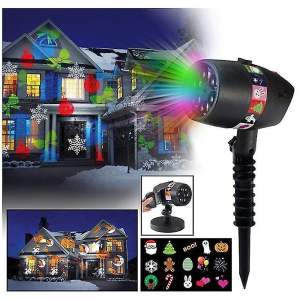 Christmas Projection Light Star Shower Slide Show Halloween Laser Light EU Plug
