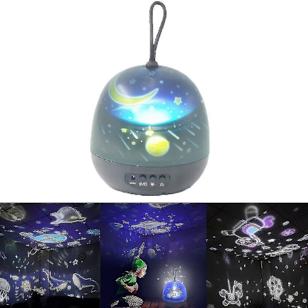 Starlight Usb Night Light Led Unicorn Atmosphere Rotating Can Change Four Models Black