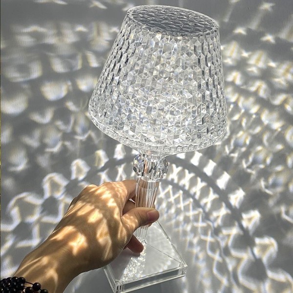 Diamantkrystal Bordlampe Soveværelse Sengelampe Suspenderet Linje Atmosfære Lampe RGB 16color 6hours