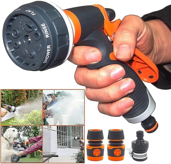 Garden Hose Nozzle,8 Adjustable Watering Patterns, Nozzles For Garden, Car Wash