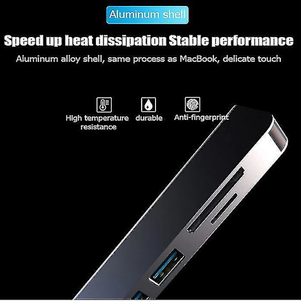 6-i-1 USB C til USB 3.0 HDMI-kompatibel Dock