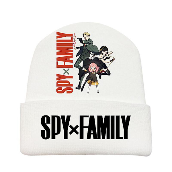 Fashion Trend Classic Winter Warm Knit Hat Beanie Cap For Children Adult Adolescents Cap New Japanese Anime Spy X Family Pattern white-A