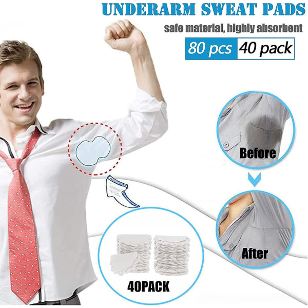 80 stk. Engangs Armhule Svedabsorberende Pads Antiperspirant Absorberende Pads Til At Holde Armhuler Og Tøj Rene