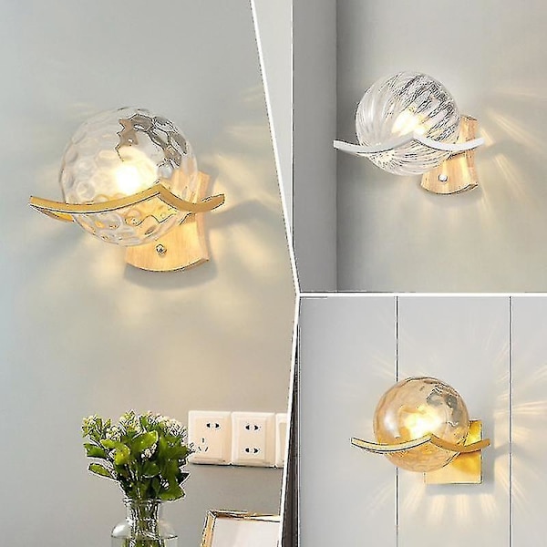 LED Wall Lamp, Suitable For Bedroom Bedside Aisle Dressing Table Lampshade (C Gold)