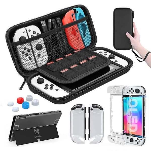 Switch OLED-deksel for Nintendo Switch OLED bæreveske pose tilbehør Black