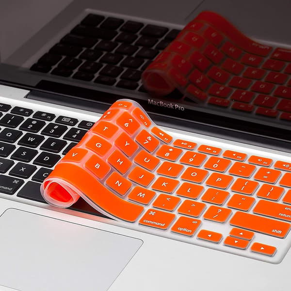 Macbook Keyboard Cover Compatible With Older Version Macbook Pro 13, 15, 17 Inch Orange