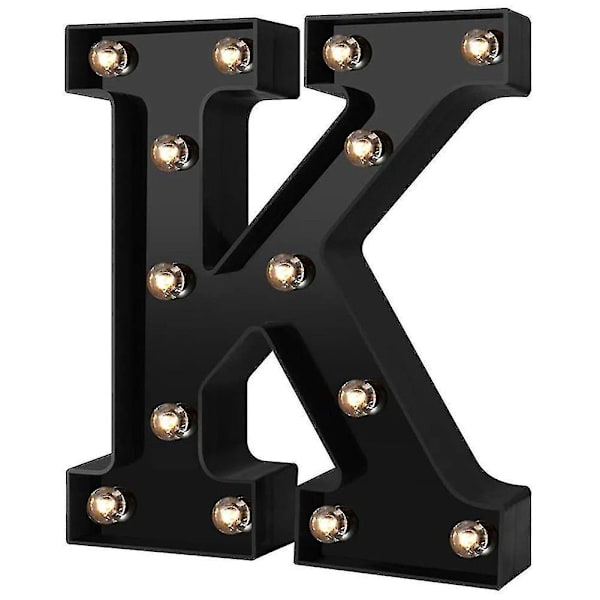 Newly Design Led Letters Lights 26 Alphabet Black Decorative Marquee Lamps For Wedding Party K
