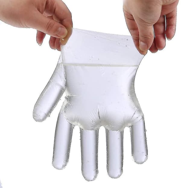 500 Pcs Plastic Disposable Gloves, Transparent, One Size Fits Most